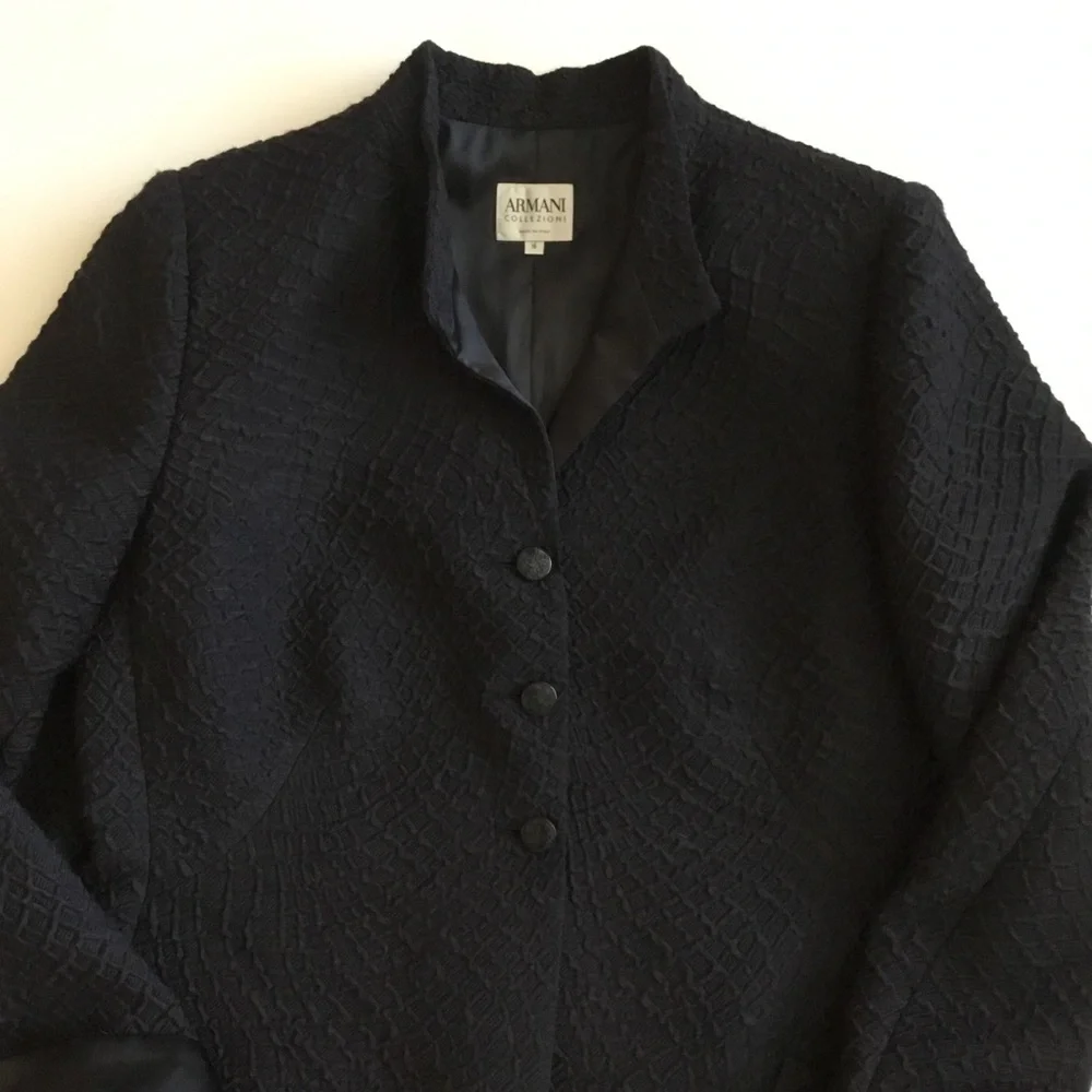 Armani Collezioni Blazer Black Made in Italy Size 16 - Picture 8 of 10